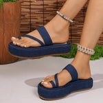 New 2026 Large Size Women's Sandals Platform Rubber Heel Open Toe Roman Style Shoes Leisure Comfortable