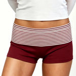 2026 Summer Women Striped Over Fold Shorts Elastic Waist Skinny Short PantsDaily Casual Lounge Jogging Shorts