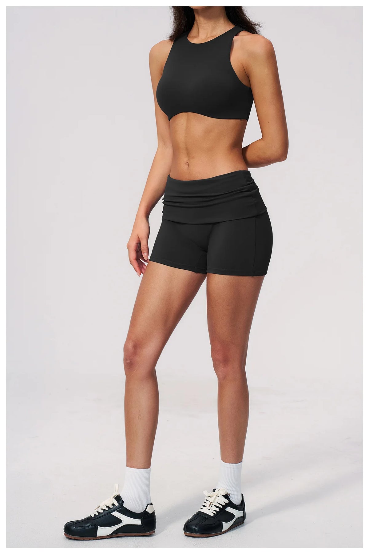 Tight Yoga Clothes Women Speed Drying Shock-absorbing Sports Vest Fitness Suits Outwear Gym Flip Waist Shorts Workout Clothes
