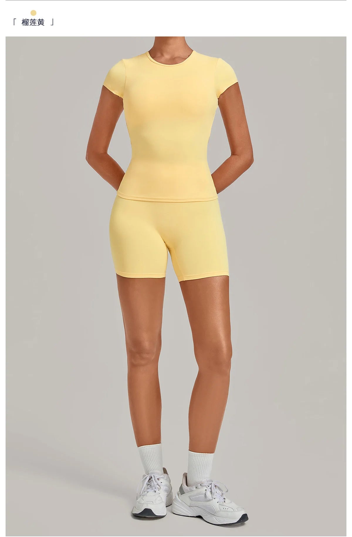 Tight Invisible Wrinkle Yoga Sets Women Short Sleeve O Neck Hollow Back Sports Tank Top Butt-Lifting Shorts Gym Fitness Suits