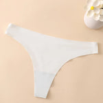 1PC Women Seamless Thongs Ice Silk T-back Solid G-String Breathable Crotch Sexy Lingerie Women's Underwear M-XL Intimates