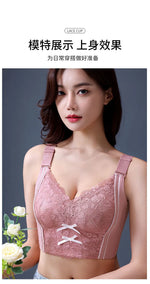 Womens Full Coverage Lace Push Up Bra Wireless Large Size Anti-sagging Underwear Female Lingerie 34 36 38 40 42 44 48 50 C D E