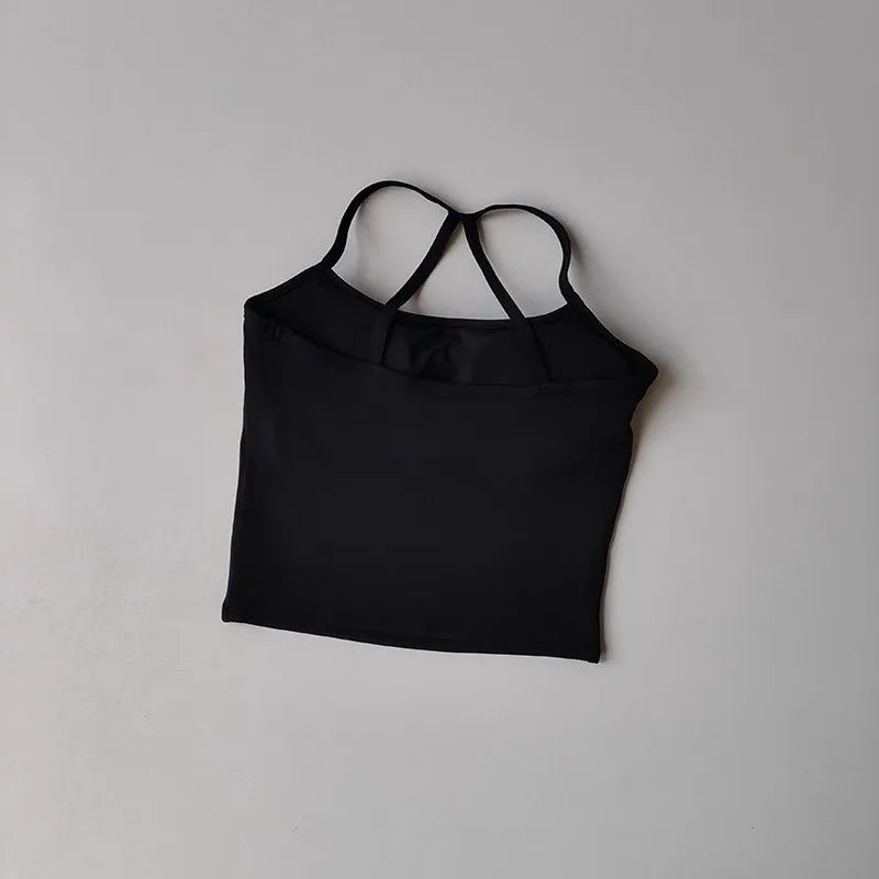 Women's Slim Fit Yoga Fitness Vest Skin Friendly Nude Sports Bra Pilates Top Beautiful Back Design Suspension Yoga Sports Bra