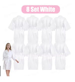 6-15Pcs Multicolors Spa Robes for Girls Spa Birthday Kimono for Girls Soft Silk Satin Slumber Sleepover Pyjama Party Supplies