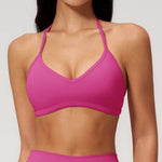 Juren Sports Bra Women Running Seamless Halter Top High Support Push-up Open Back Gym Wear Fitness Yoga Top Workout Underwear