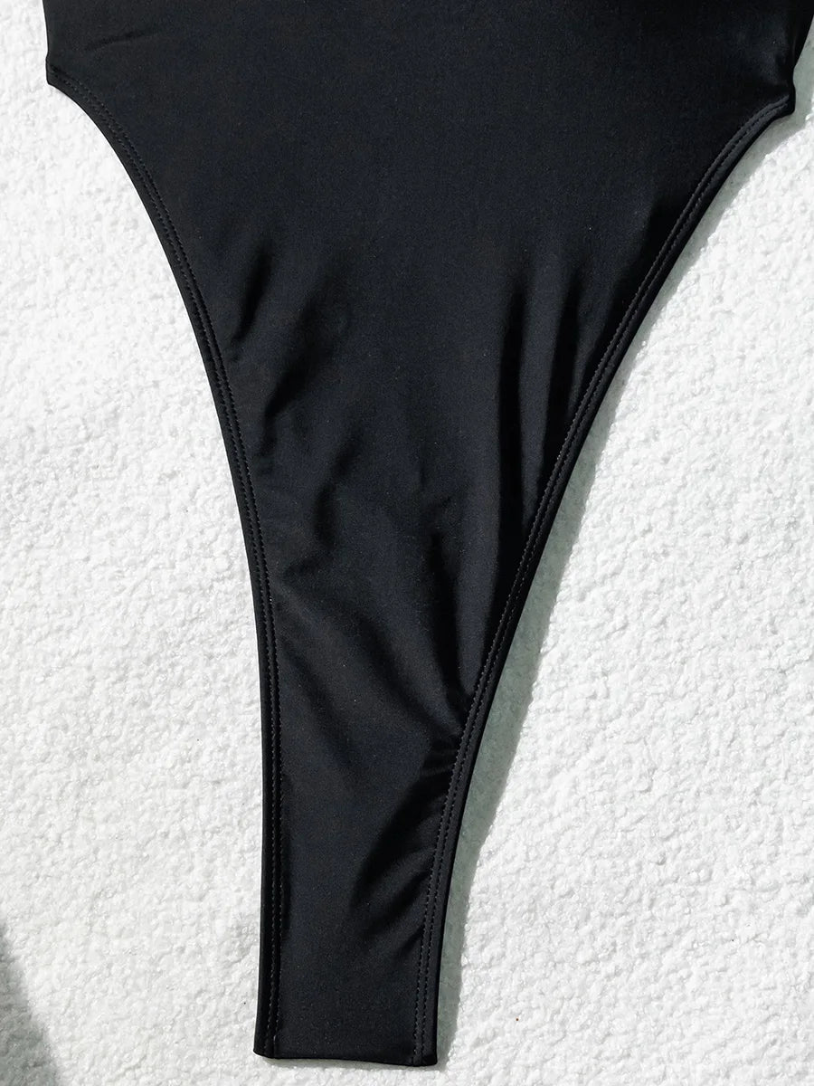 Sexy Ribbed Cross Backless Women Monokini Micro String Thong Swimwear One Piece Swimsuit Female High Cut Bathing Suit Swim Lady