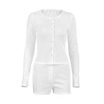 New Spring Autumn Cardigan White Jacquard Sleepwear Women's Pyjama Long-sleeved Shorts Pajamas Home Wears 2Pcs Nightwear 2026