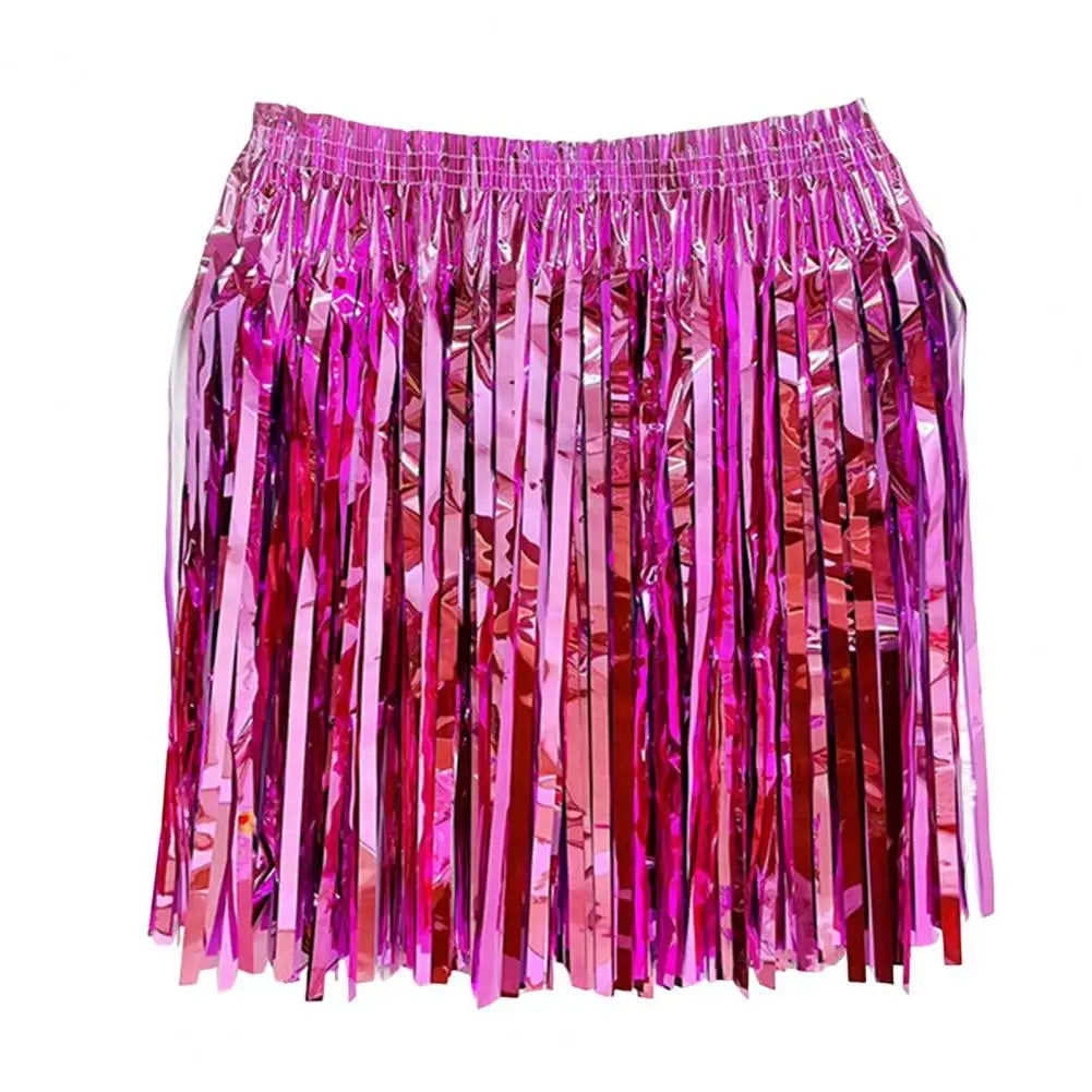 Sequin Cheerleading Team Dress for Adults Kids Rain Skirt Dance Costume Streamer Fringe Half Skirt for Beach Parties