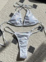 Halter Shiny PU Faux Leather Bikini Female Swimsuit Women Swimwear Two-piece Bikini Set Mini Micro Thong Bathing Suit Swim Lady