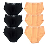 6Pcs/Set Women High Waist Cotton Briefs Letter Print Wide Waistband Panties Solid Color Full Coverage Hip Lifting Lingerie M-2XL