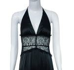 Summer Backless Sexy Long Dresses Women's Gown Patchwork Lace Halter V Neck Sleeveless High Waist Elegant Vestidos Para Mujer