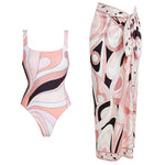2026 Cut Out One Piece Swimsuit with Skirt Women Hollowen Swimwear Monokini Patchwork Bodysuit Bathing Suit Beach Wear