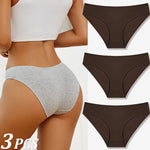 3Pcs Women Cotton Panties for Women Sexy S-XL Low Waist Briefs Female Breathable Underwear Girl Intimates Lingerie Solid Color