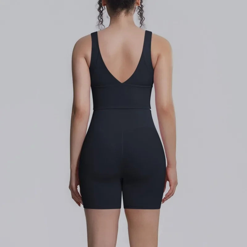 Women's Yoga Set Sports Running Fitness Beautiful Back Vest Hip Lifting Slim-Fit High Waist Shorts Training Gym Workout Suits