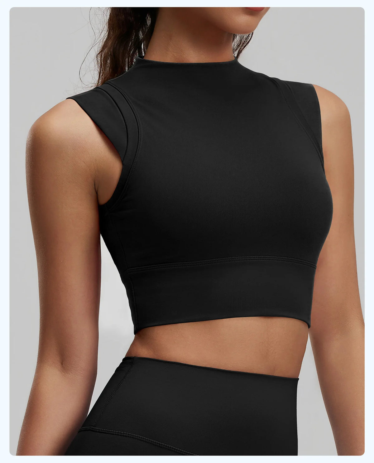 Women's Yoga Tank Top Highly Stretchy, Slightly High-Neck Sports Bra with Built-In Cups Lifts and Shapes The Bust Sexy Fitness