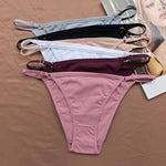 4Pcs/Set Women Cotton Briefs Sexy Brazilian Panties Low-Rise Underwear Adjustable Buckle Female Underpants Comfort Lingerie S-XL
