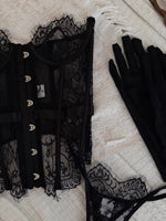 Toucheart Erotic Bodysuit French Retro Black Lace Jumpsuit Women's Sexy Delicate Intimate Seductive Backless Fishbone Shapewear