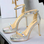 Women's High Heels Thin Heel Waterproof Platform Sandals Fashionable for Skirts New Model Shoes for Shows Summer Collection