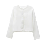 Foridol Solid O-neck Single Breasted Black Blazer Coat Women Autumn Winter Short Jacket Office Lady Vintage Buttons Veste