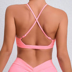 STOUREG Beautiful Back Sports Bra for Women GymYoga Bra Cross Back Running Sports Top Breathable Fitness Paded Sportswear