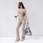 Women's CrossFlow Set: Open Back Top & 8' Shorts W/Second-Skin Fit & Run-Ready Yoga Trim