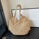 Yarn Hollow Out Large Capacity Shoulder Bags Summer New Ladies Bags Casual Soft Versatile Women's Handbags