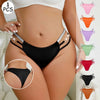 1pcs Plus Size Women Sexy Panties Low-Rise Hollow Out Ladies Briefs Silver Ribbon Underwear Solid Comfortable Underpants XL-4XL