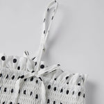Women Summer Camisole Tops Dots Print Spaghetti Strap Bow Babydoll Vest for Party Club Daily Tank Tops
