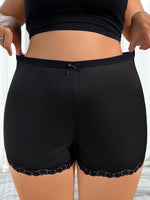 1pcs Plus Size 1XL-4XL Sexy Lace Women Boyshorts Lady Briefs Underwear Breathable Comfortable Black Mid Waist Female Underpants