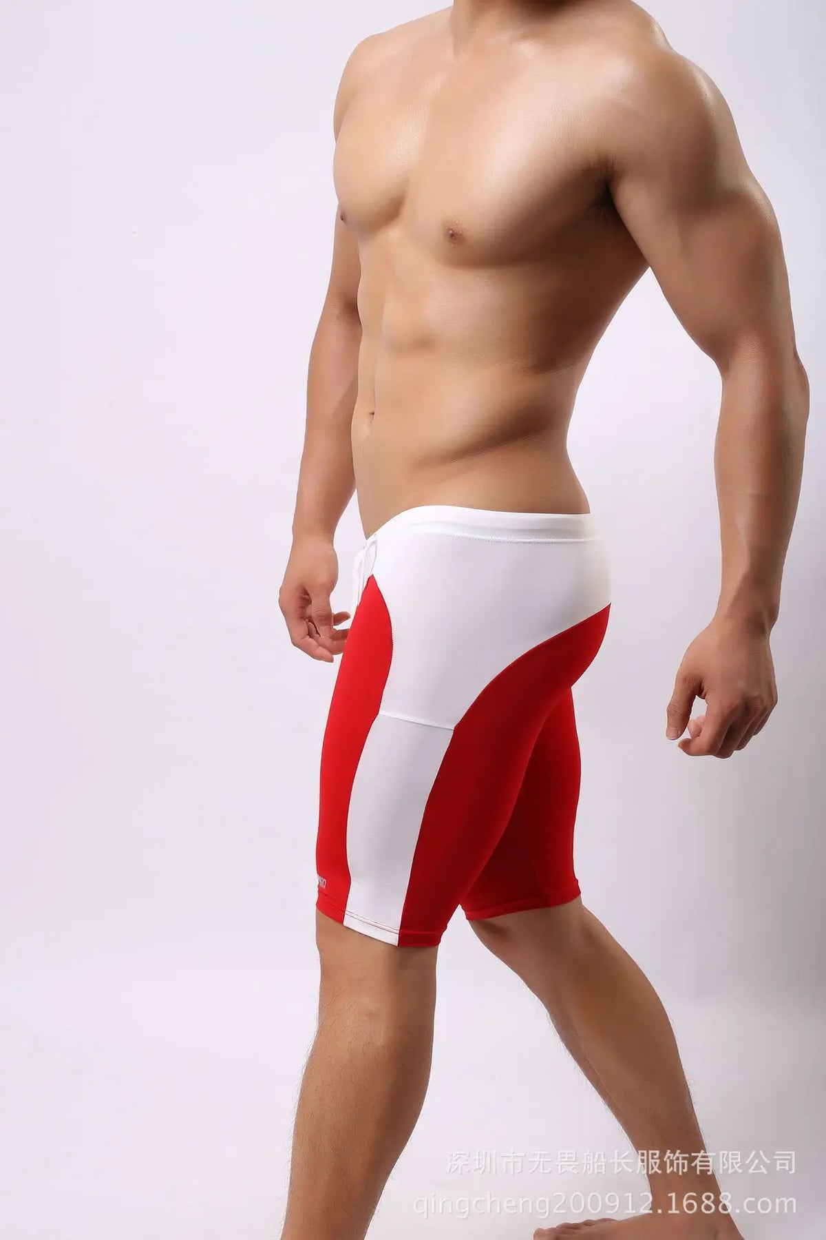 Men's Swimming Trunks Fitness Shorts Casaul Beach Vaction Style For Man Color Blocked Drawstring Elastic Waist Beach Shorts KD14