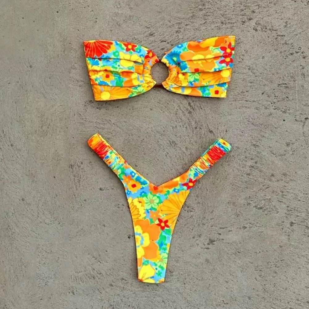 Micro Bikini Push Up Women Swimsuits 2026 Sexy Female Swimwear Brazilian Bikini Set Thong Biquini Swim Suits Print Beachwear