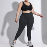 STOUREG Women's Plus Size Seamless Yoga Pants High Support Fitness Workout Pants High Waist Running Sports Cycling Pants