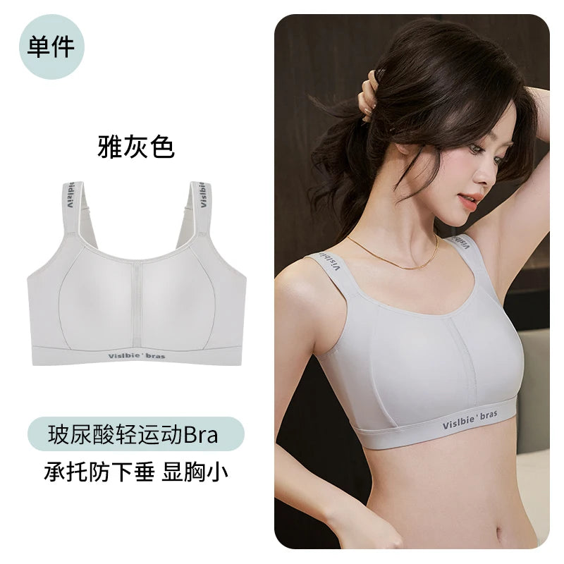 MOYISU Wireless Minimizer Sports Bra Adjustable Support Anti Sagging Seamless Comfort Breathable Large Bust No Underwire Everyd
