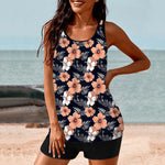 2026 Pinted Floral Tankini Two Pieces Swimsuit Women Vintage Swimwear Female Bathers Bathing Swimming Swim Suit Beachwear