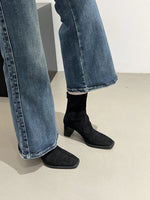 Vintage Thick Heel Square Toe Women Ankle Boots Ladies Elegant Mordern Short Botas Autumn Winter Zapatos De Mujer 2026
