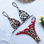 High Cut Micro Bikini Women Brown Leopard Bandage Push Up Bra Swimsuit Sexy Bathing Suit Padded Thong Swimwear Biquini 2026