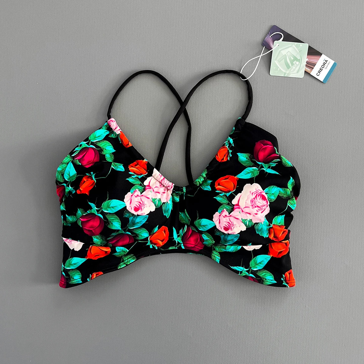 Women Cross Back Padded Sports Bra Thin Straps Wireless Shockproof Soft Breathable Yoga Fitness Camisole Top