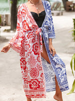 13 Colors Printed With Belt Crochet Knitted Tunic Beach Cover Up Cover-ups Beach Dress Beach Wear Beachwear Female Women K7201