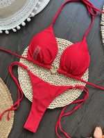 Heart-shaped Halter Micro Thong Bikini Female Swimsuit Women Swimwear Two-pieces Bikini Set Brazilian Bather Bathing Suit Swim