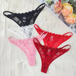 5pcs/pack Low Rise Sexy Lace Women G-string Solid Elegant Floral Panties Sexy Lingerie Comfortable Lady Thongs New Underwear