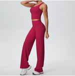 2PCS Yoga Set Women Tracksuit Nude Feeling Workout Sets Gym Clothes Push Up Fitness Running Sportswear Sport Straight tank suit