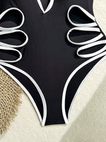 DEKA Sexy Hollow Out Bikini Set 2026 Women Black Bandage One Piece Swimsuit Summer Bathing Suit High Waist Backless Swimwear