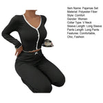 Womens Lace Trim Ribbed Knit Pajamas Set Long Sleeve Crop Top Wide Leg Pants Lounge Set 2 Piece Sleepwear