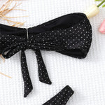 Sexy Black Shiny Swimwear Sarong String Halter Triangle Bikinis Sets 3 Pieces Rhinestone Swimsuit Women 2026 Bather Beachwear