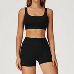 New Yoga Set 2Pcs Women No Logo Tank Tops High Waist Seamless Shorts Workout Outfit Fitness Gym Clothes Workout High quality