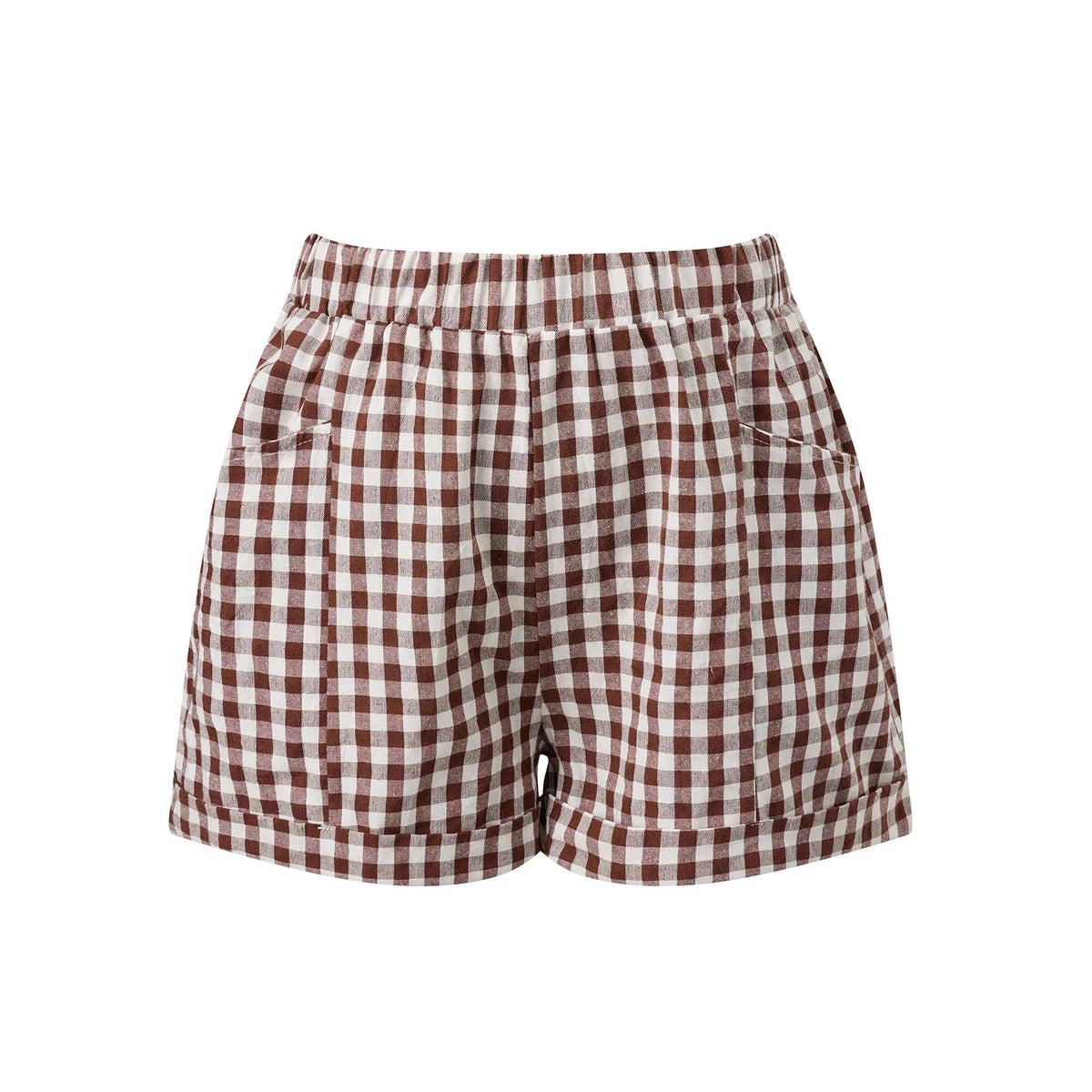 Summer Women's Loose Plaid Shorts Elastic Waist Wide Leg Shorts with Pockets Daily Lounge Casual Going Out Short Pants