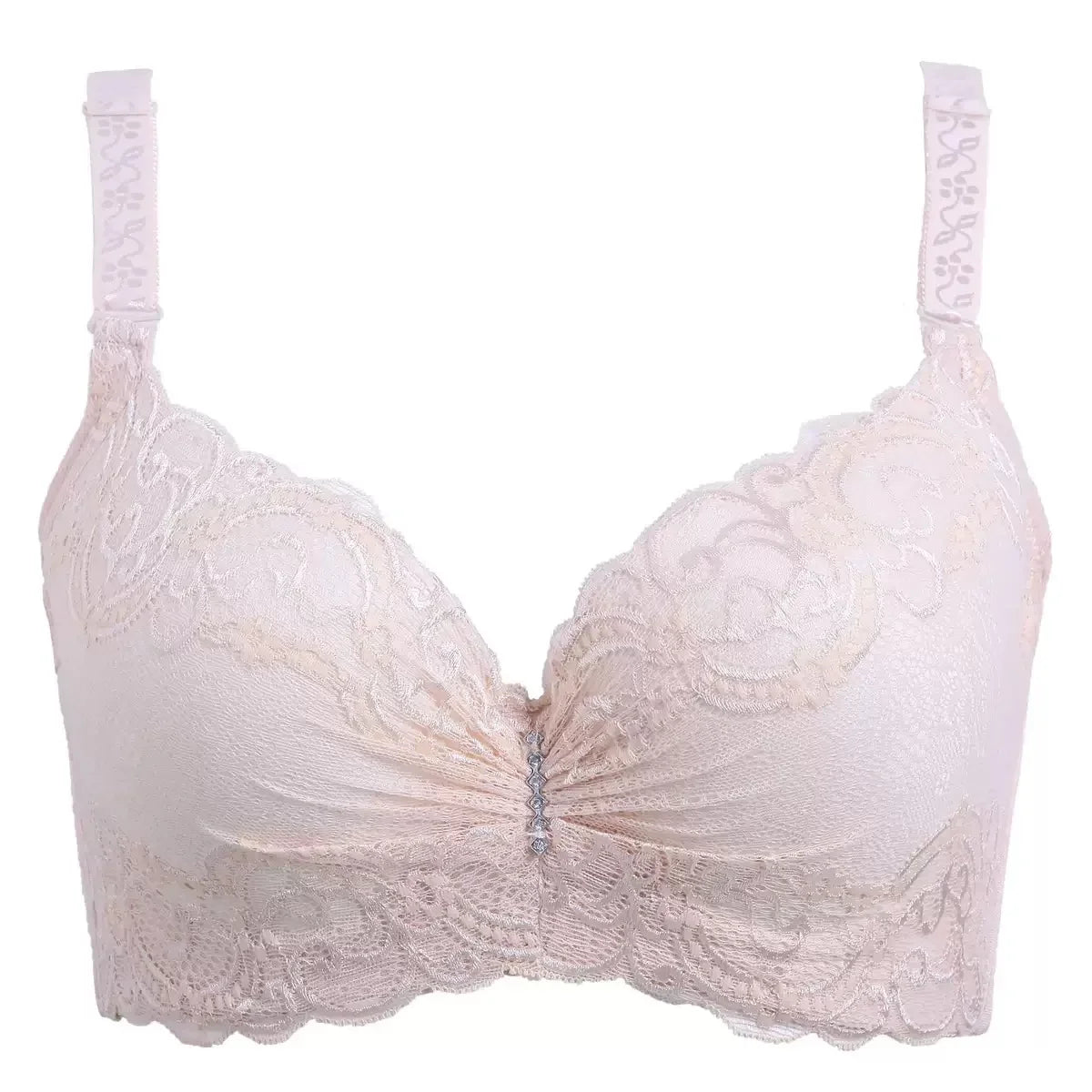 Plus Size Female Lace Bra Thin Bralette 80-105 C/D Cup Push Up Brassiere Widening Side 4-Row Button Bras Absorbs Sweat Underwear