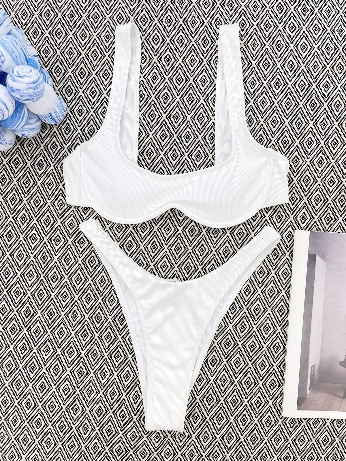 DEKA Brazilian Underwire Bikini Set Women Solid Triangle Neon Pink Swimwear Bandage Backless Swimsuit Beachwear Biquini