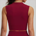 Women's Yoga Tank Top Highly Stretchy, Slightly High-Neck Sports Bra with Built-In Cups Lifts and Shapes The Bust Sexy Fitness