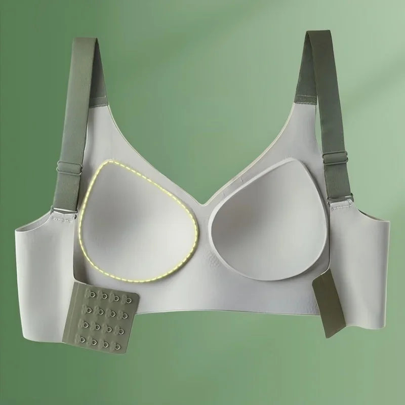 Women's V-Neck Seamless Push-Up Bra with Anti-Spill Design 4 Colors Anti-sagging Lift-up Bras Plus Size Comfort Lingerie M-4XL